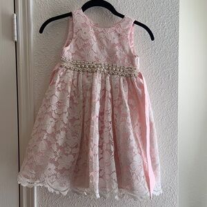 Pink dress Elegant Pink Lace Kids Dress T5